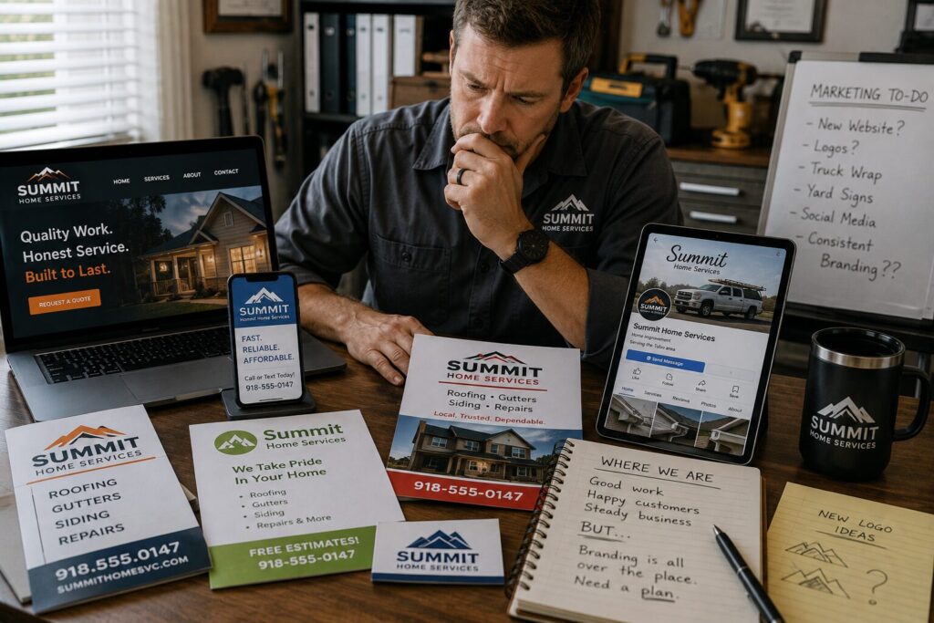 Branding 3 branding materials dont feel like the same business